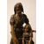 Antica scultura in Zamak raffigurante donna con bambina di Émile Nestor Joseph Carlier (1849-1927)