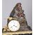 Antico orologio francese del 1800 raffigurante Maternità  in bronzo con base in marmo Madonna con bambino
