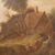 Dipinto fiammingo olio su tela paesaggio di campagna del XIX secolo