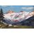 Dipinto raffigurante montagne innevate, di Leonardo Roda