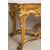 Consolle antica Luigi Filippo Napoletana in legno dorato e intagliato con piano in marmo rosso. Periodo XIX secolo.