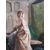 Dipinto Olio su tela di Giuseppe Ricci , raffigurante interno con fanciulla. 