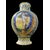 Vaso in maiolica globulare con ovale raffigurante un angelo e decoro con motivi a trofei. Burgio,Sicilia.
