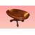 Tavolo ovale fisso stile Luigi Filippo da salotto del 1800 in legno di mogano e radica di olmo