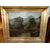 Olio su tela firmato inglese del 1800 raffigurante corso d'acqua sentiero e pescatore