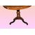 Tavolo sorrentino circolare con intarsio Marquetterie del 1800 italiano in legno di noce