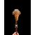 Bastone con pomolo in legno di bosso raffigurante testa di satiro e canna in legno tropicale.