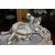 Grande Centrotavola Francese del 1800 In porcellana bianca con Fauno Scultura