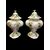 Coppia di vasi con coperchio decorati con il motivo floreale  al ‘tacchiolo’.Manifattura di Giacomo Boselli.Savona.