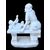 Scultura in marmo bianco di Carrara raffigurante mamma  con le ciliegie in bocca e il bambino. Firma: Eugenio Battiglia. Firenze (1858-1941). 45x36x19cm.