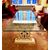 Tavolo in cristallo con 12 sedute, basi in marmo con inserti floreali della fine del XIX Secolo. Larg. 71 x h 76 x prof. 20 cm.