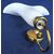 2 calla lily appliques in golden metal and coated glass - 40 cm - 1970s     