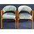 Pair of vintage armchairs in wood and blue velvet - Italy, 20th century     