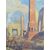 Tempera painting on paper &quot;Scenography for Aida&quot; - Italy mid 20th century.     