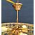 Lampadario tondo in metallo dorato e pendenti di cristallo - Ø cm 50