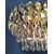 Lampadario ovale in metallo dorato e pendenti di cristallo - cm 80 x 35