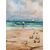 Grande dipinto olio su tela "Spiaggia" firmato - Italia, XX sec.