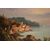 Olio su tela italiano del XX secolo "Raffigurante Costiera Amalfitana"