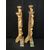 Meravigliosi Candelabri in legno e in foglia oro - H 70 cm - Coppia - 18° secolo - Venezia