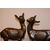 Scultura in bronzo Decò francese di inizio 1900 coppia di cervi con base marmo