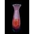 Vaso in vetro pesante sommerso con inclusioni policrome e linee verticali lattimo.Manifattira Toso,Murano.