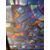 Dipinto Astratto su  arte contemporanea a smalti acrilici su cornice metallo intagliata mis 107 x 77 