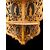 Applique angolare Etagere in legno traforato a tre ripiani con medaglioni con scene popolari