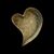 Scatola a forma di cuore in legno dorato ed inciso