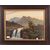 Piccolo dipinto inglese di inizio 1900 Olio su cartone paesaggio con cascata