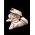 Pipa in terracotta raffigurante testa di soldato bersagliere.Manifattura Dutel Gisclon.Francia. 
