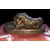 Scultura in bronzo su base di marmo raffigurante cane levriero dormiente.firma Joseph Raymond Gayard ( 1807-1855) e datata 1848.Francia.