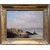 Edwin Hayes (1819-1904). Scuola Nord Europea metà del XIX secolo "Paesaggio marino, rientro dalla pesca al tramonto".