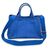PRADA Borsa Shopper in Tela Col. Blu Canapa M