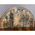 Antica placca primi 900 San Francesco Assisi in maiolica policroma . 