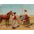 Antico quadro del 1800 olio su tela raffigurante "Incontro"