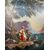Olio su tela francese di inizio 1800 Raffigurante Scena di vita Familiare