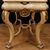 Table in lacquered and gilded wood with marble top