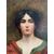 Olio su tela francese del 1800 raffigurante Ritratto di Fanciulla Dama