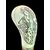 Bastone con pomolo in avorio globulare laterale con incisione raffigurante figura femminile giapponese con ombrello.