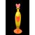 Bottiglia in vetro con inclusione di un tulipano a murrina.Carlo Moretti.Murano.