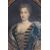 Dipinto antico olio su tela con cornice coeva raffigurante Maria Giovanna Battista di Savoia Nemours. Francia XVIII secolo.