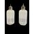 Coppia di bottiglie da profumo in vetro zanfirico con collo e tappo in argento.Venini,Murano.