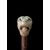 Bastone con pomolo in avorio raffigurante testa di cane molosso.