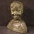 Scultura in terracotta dipinta tinta bronzo busto di bambino