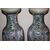 Coppia di grandi vasi in porcellana a smalti policromi. Cina dinastia Qing, XIX secolo