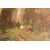 Grande Olio Su Tela Francese 1800 Raffigurante Bosco con Personaggi