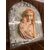Madonna in ceramica anni 40 Toscana su base in vetro specchio