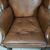 Coppia di poltrone bergere inglese originale in pelle marrone cognac 