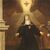 Antique religious painting oil on canvas Saint in ecstasy 