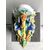 Majolica shelf with support in the shape of a winged dragon.Imola manufacture.     